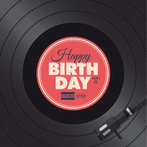 Joyeux anniversaire. Illustration en vinyle . — Image vectorielle