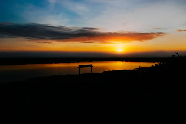 Belo Espetacular Nascer Sol Colombiano Com Uma Pessoa Que Você — Fotografia de Stock