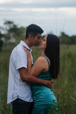 Latin couple showing all their love and happiness