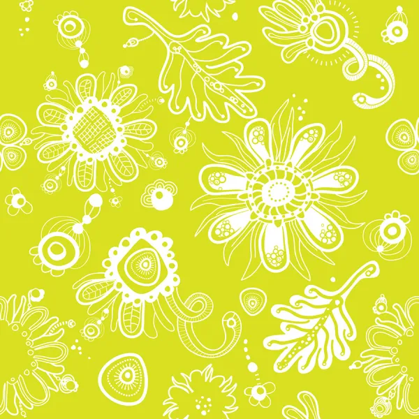 Fanciful youth seamless floral pattern. (vector) — Stock Vector