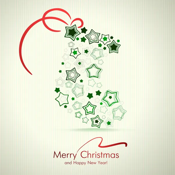Carte de Noël avec chaussette. Illustration vectorielle . — Image vectorielle