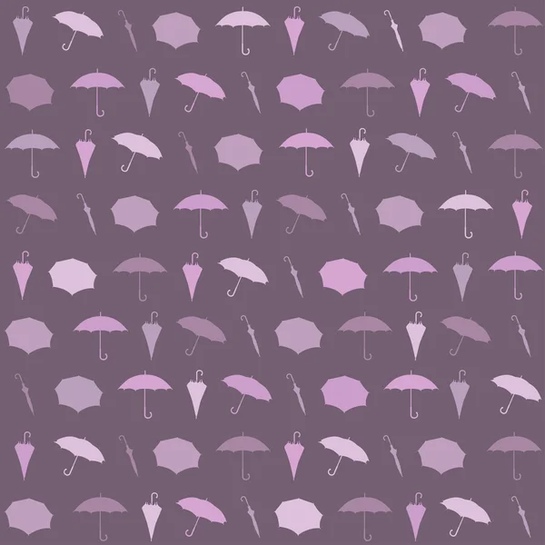 Motif pluvieux sans couture avec parapluies. Illustration vectorielle — Image vectorielle