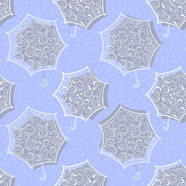 Seamless pattern with cute umbrellas. Vector. — Stock Vector