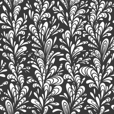 yaprakları ile sorunsuz şık doodle desen.