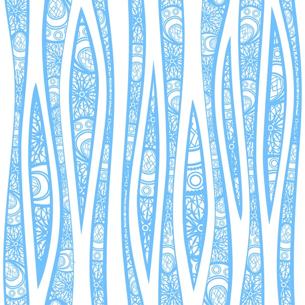 Seamless pattern with fanciful decorated waves. — Stock Vector