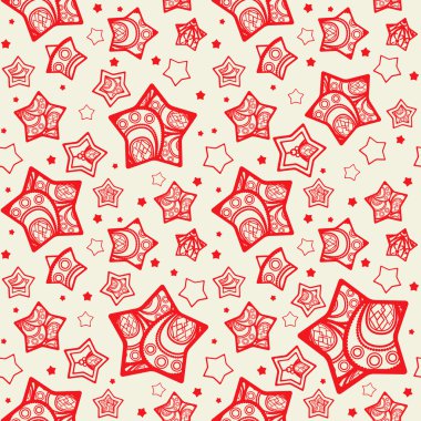 süslü yıldız şenlikli seamless modeli.