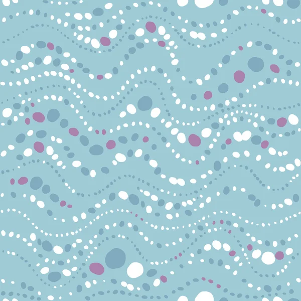 Seamless mönster med vågor av prickar. — Stock vektor