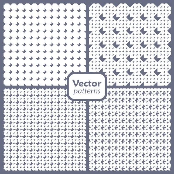 Ein Satz von 4 vektornahtlosen modernen Lichtmustern mit Diamanten. — Stockvektor