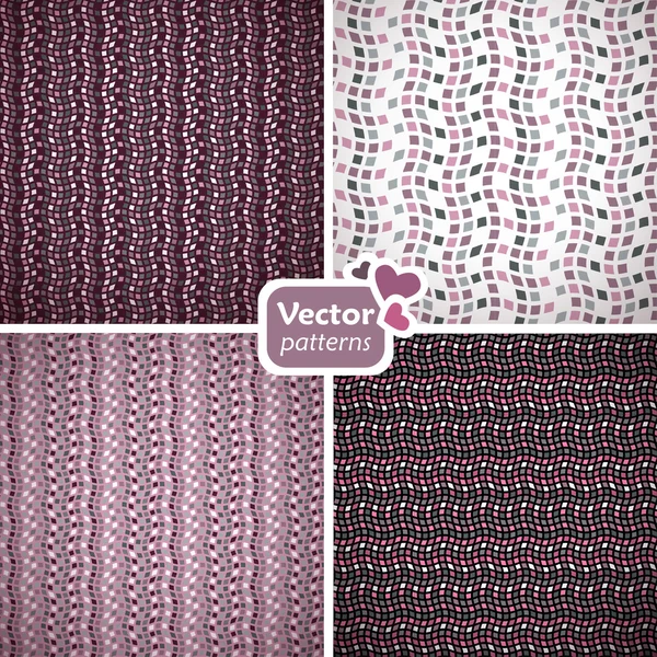Vektoros gyűjtemény 4 minták mozaik díszek. — Stock Vector