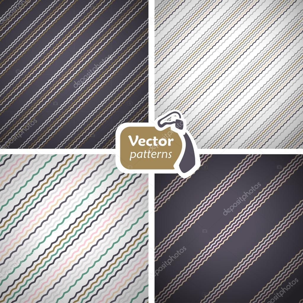 Set of 4 stylish seamless masculine patterns.