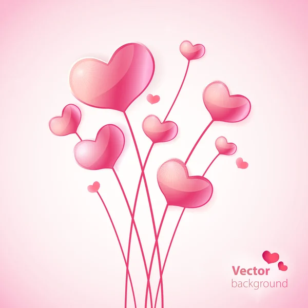 Día de San Valentín Globos de corazón . — Vector de stock