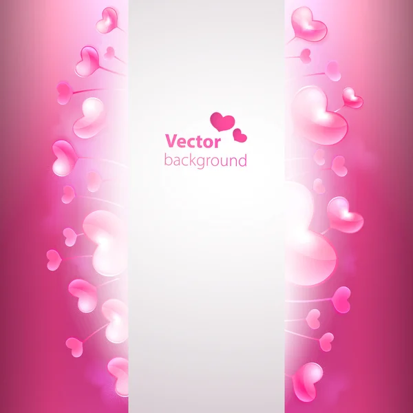 Vector background with glossy hearts and copy space. Royalty Free Stock Illustrations