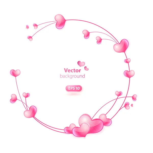 Abstract vector ronde frame met hart. — Stockvector