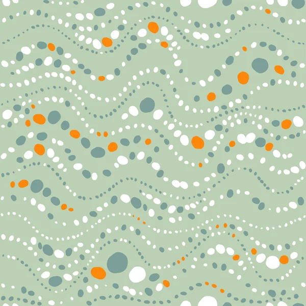 Seamless vector background with waves of dots. — Stock Vector