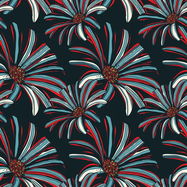 Patrón sin costuras con flores de gerberas. Fondo vectorial . — Archivo Imágenes Vectoriales