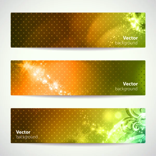 Ensemble de trois bannières vectorielles colorées . — Image vectorielle