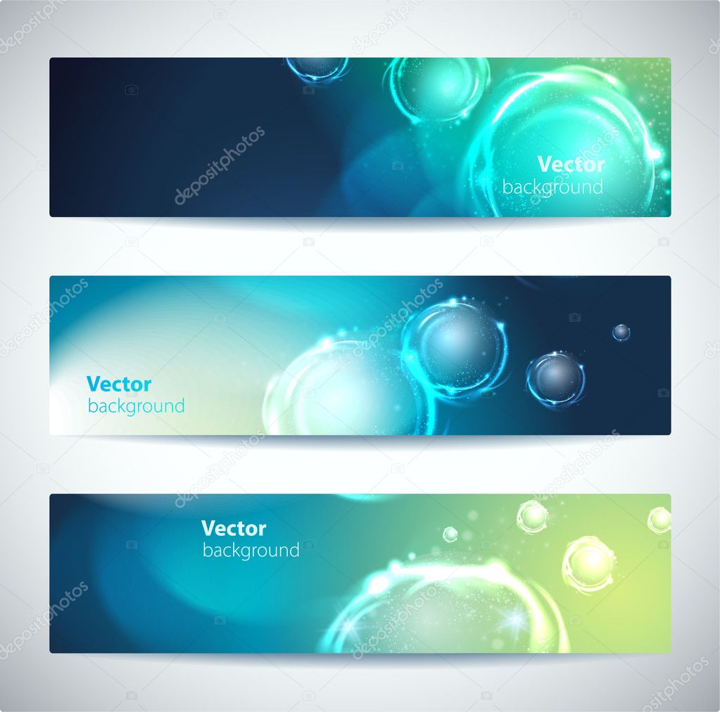 Set of abstract vector banners or headers.