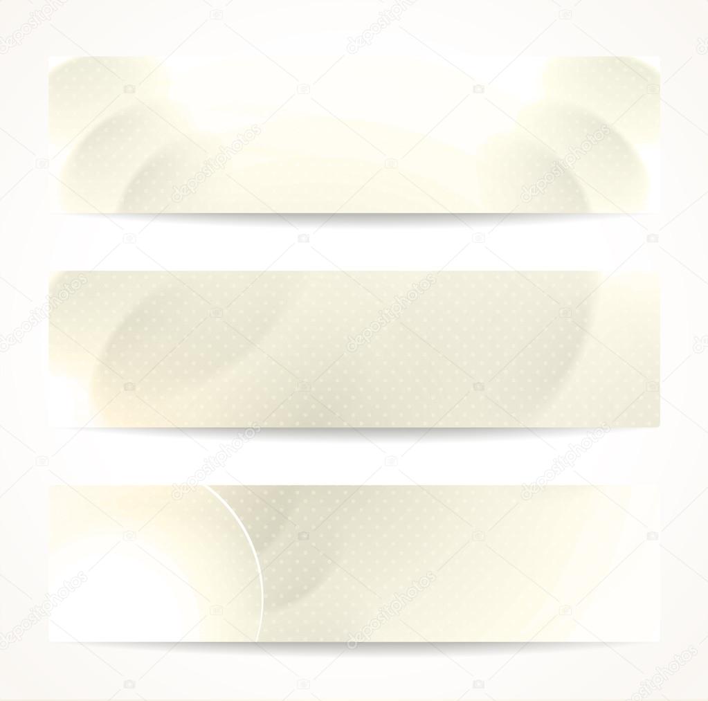 Set of abstract beige headers or banners.