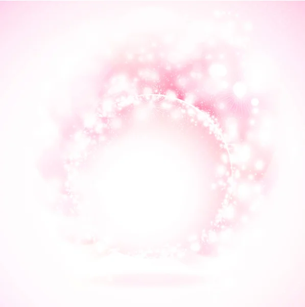 Abstracte ronde frame met roze elementen. — Stockvector