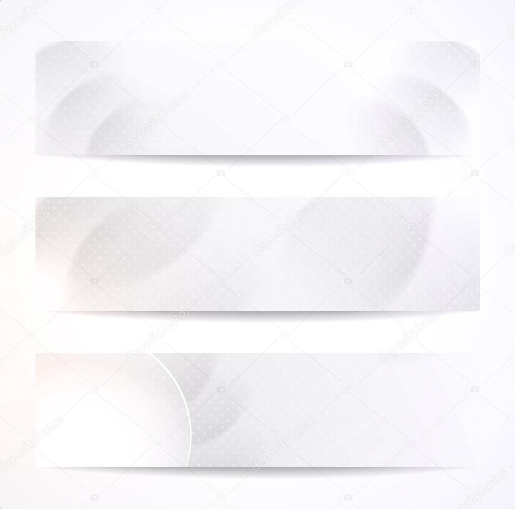 Set of stylish grey vector headers or banners.
