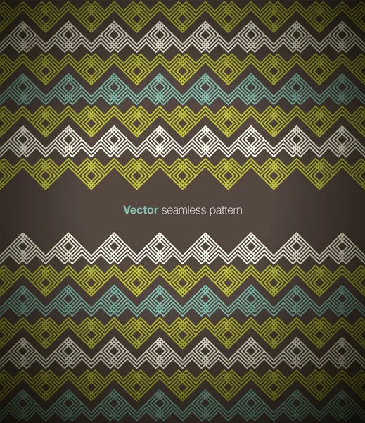 Brochure cover template with ethnic seamless pattern. Vector. — Stock Vector