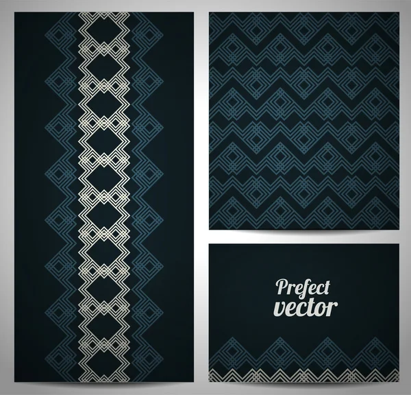 Set naadloze patroon en grenzen. vector etnische ornamenten. — Stockvector