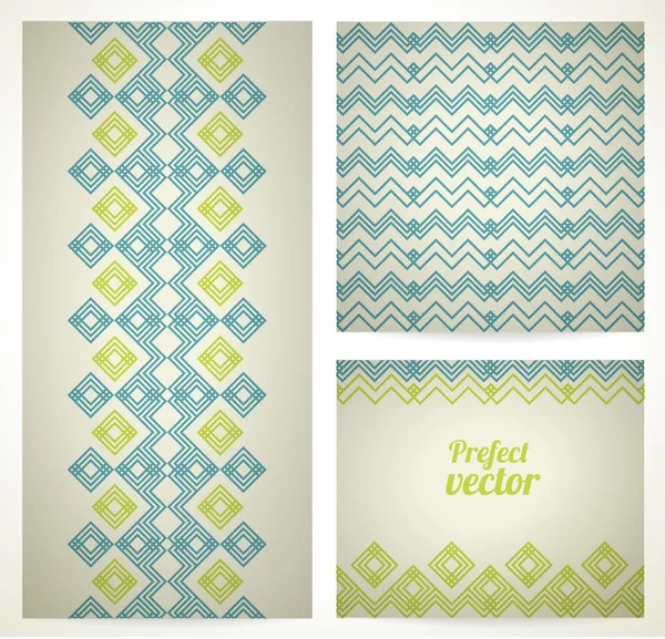 Set naadloze patroon en grenzen. vector etnische ornamenten. — Stockvector