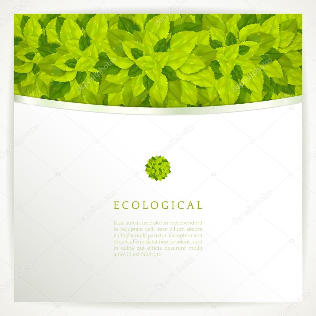 Vector background with stylish composition of green leaves..
