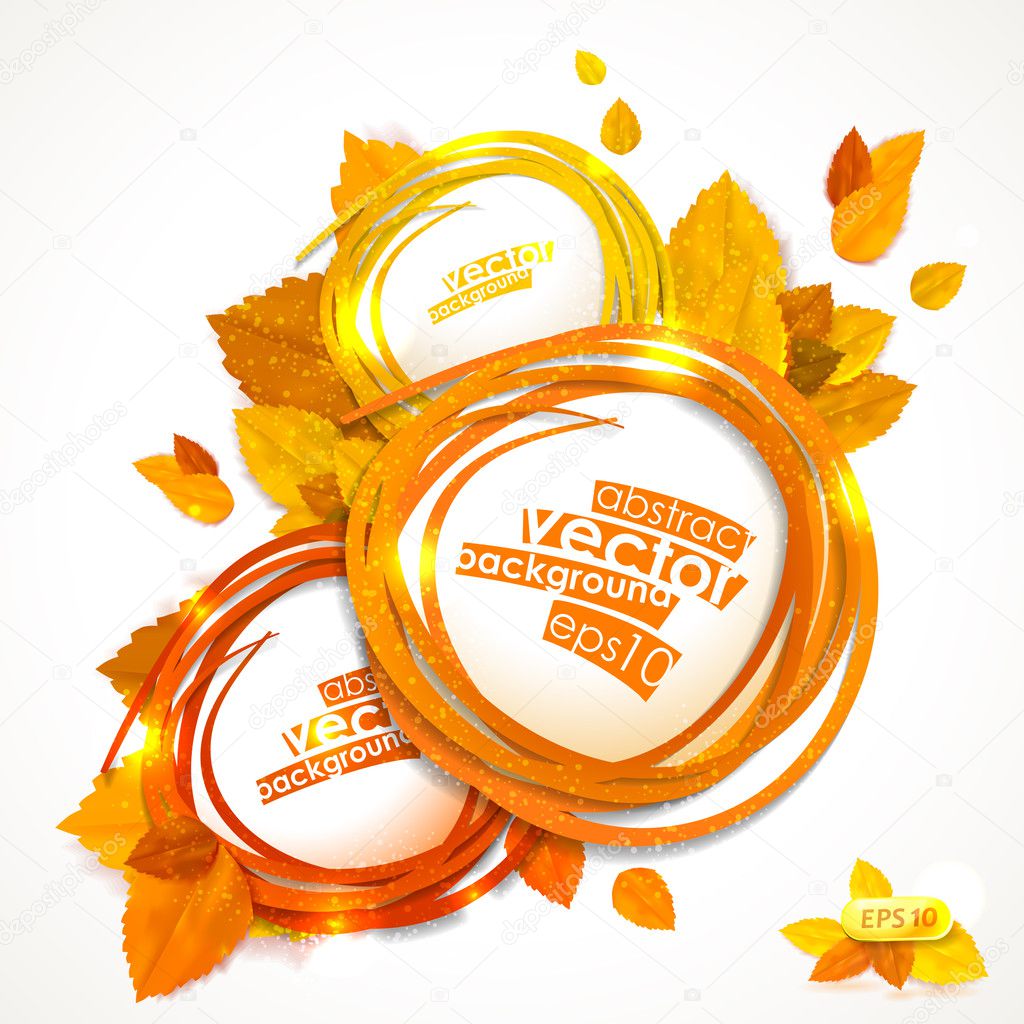 Vector frame with stylish composition of autumn leaves.