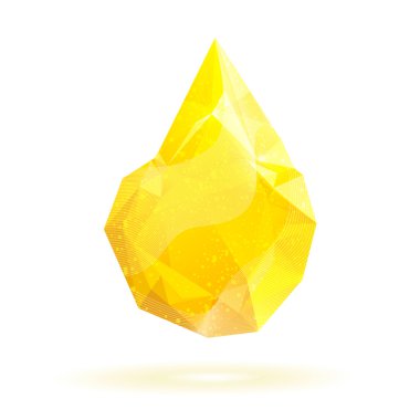 geometrik kristal sarı damla. vektör.