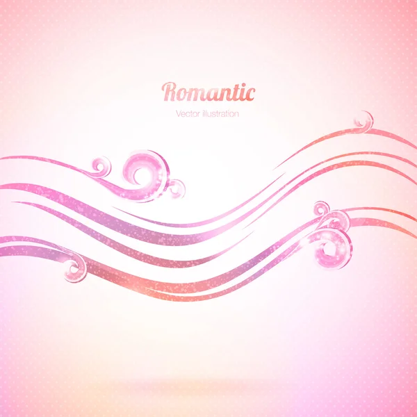 Fondo rosa abstracto con olas y remolinos . — Vector de stock