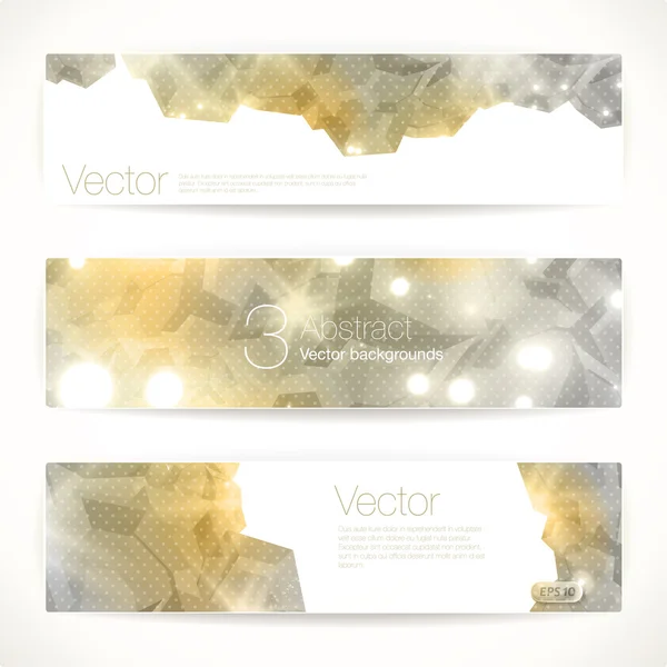 Set di banner vettoriali astratti in oro . — Vettoriale Stock