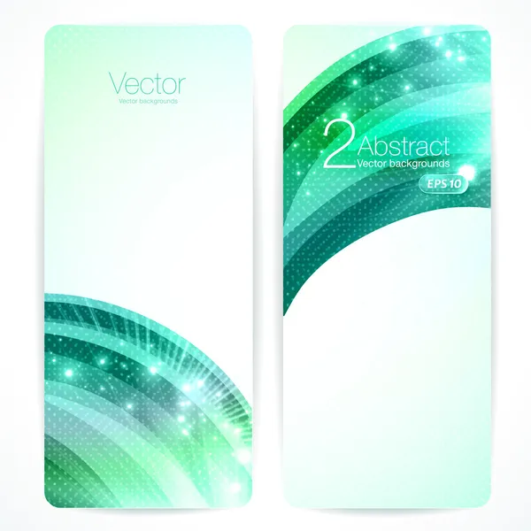 Set of green abstract vector banners. — Stock Vector