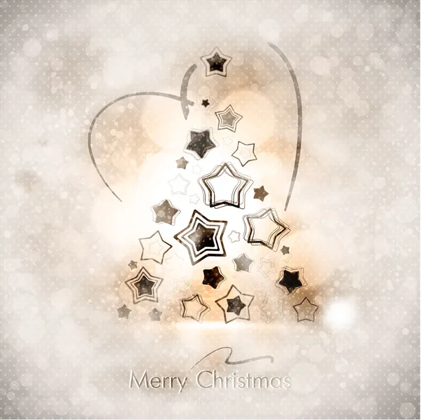 Merry christmas card met kerstboom. — Stockvector