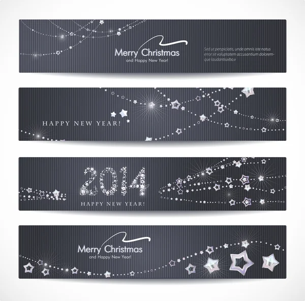 Kerstmis, Nieuwjaar banners. — Stockvector