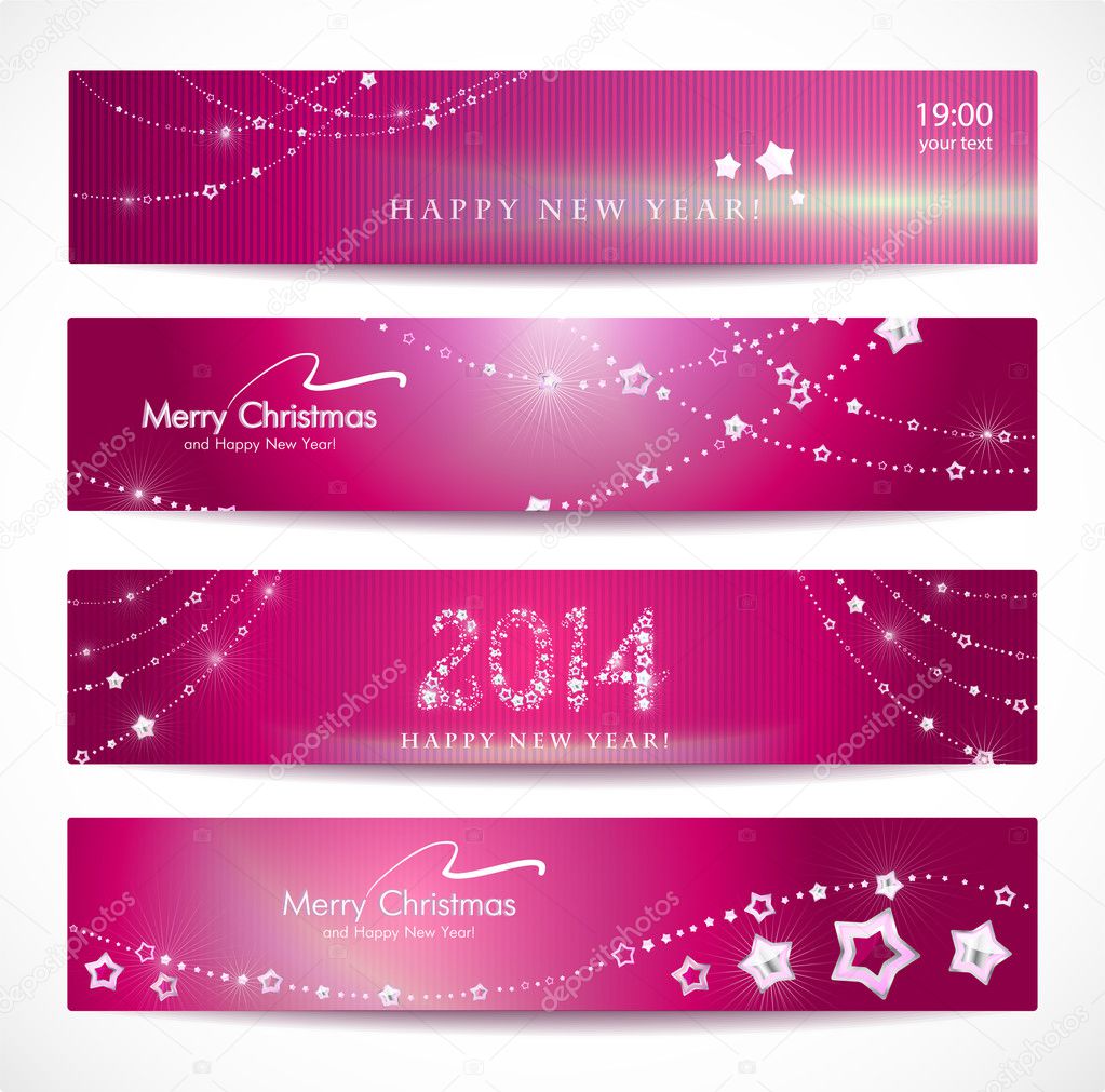 Christmas, New Year banners.