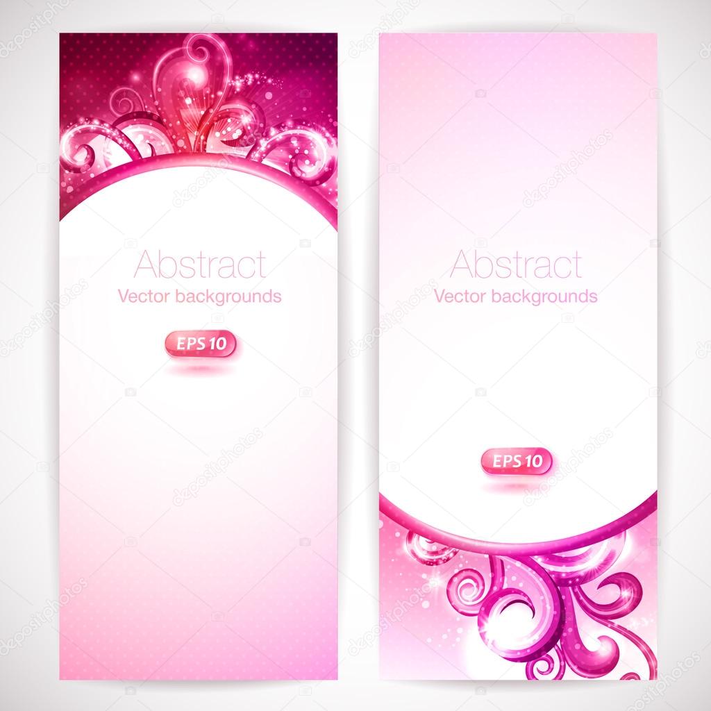pink abstract  banners.