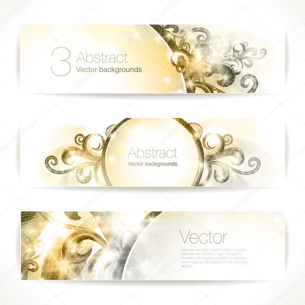 Gold abstract  banners.