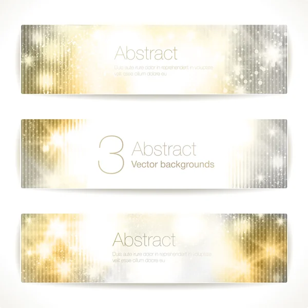 Gouden abstracte banners. — Stockvector