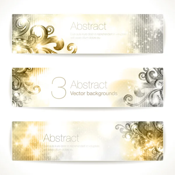 Gold abstract  banners. — Stock Vector