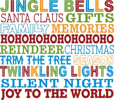 Christmas Word Art Background clipart