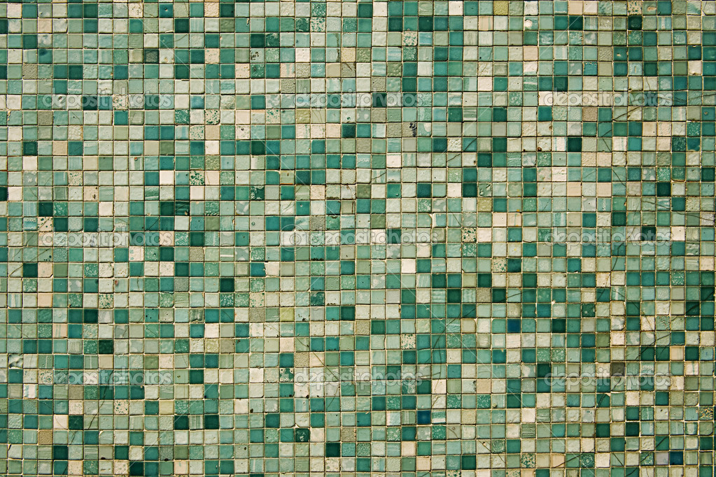 Small green mosaic tiles Small green mosaic tiles Stock Photo by