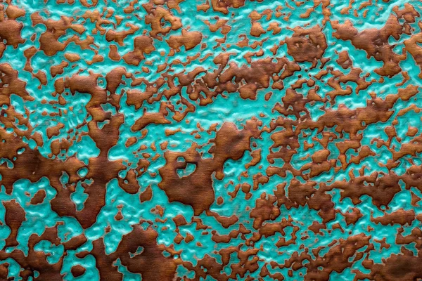 Superfície de cobre corroída com verdigris — Fotografia de Stock