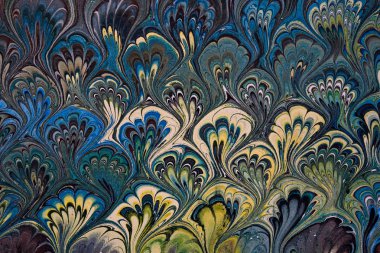 Vintage floral marbled pattern clipart