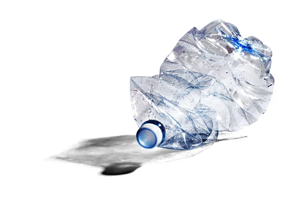 Gyűrött műanyag palack újrahasznosításra — Stock Fotó