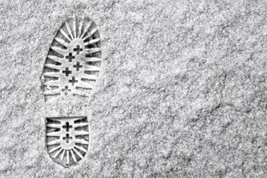 Single footprint in snow clipart