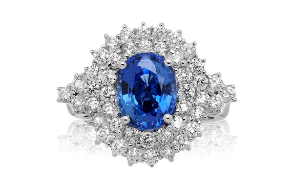 Blauwe edelsteen ring — Stockfoto