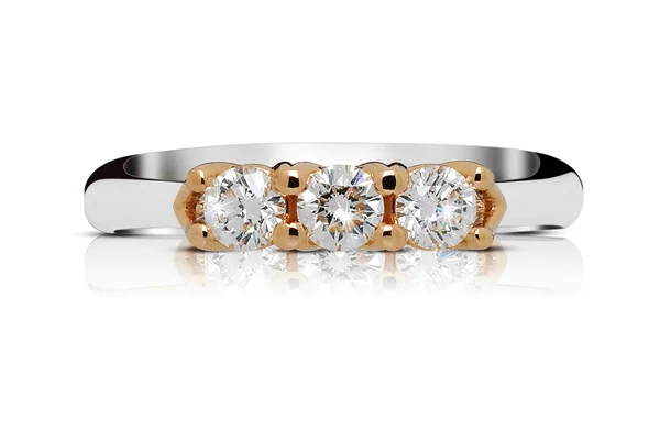 Ring met trilogie van diamanten — Stockfoto