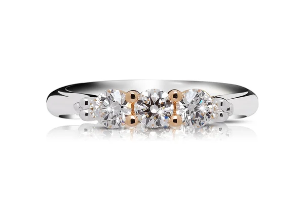 Trilogy of jewels in a ring — Stock Photo, Image