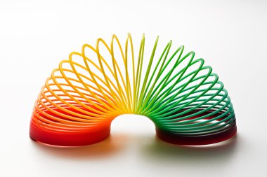 Rainbow coloured slinky toy clipart
